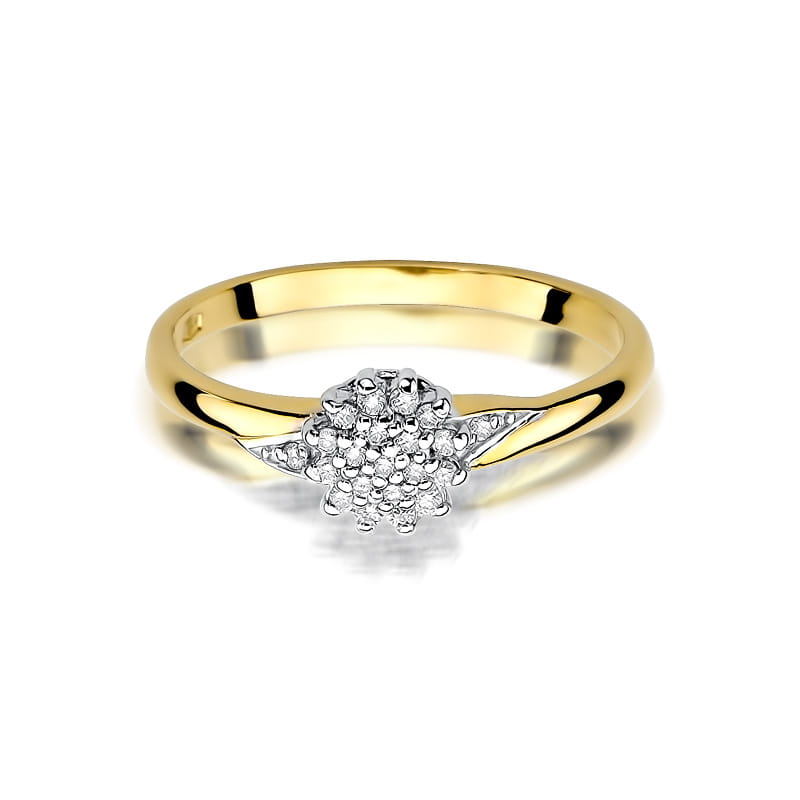 Inel Aur 9K cu Diamante Naturale 0.11 ct