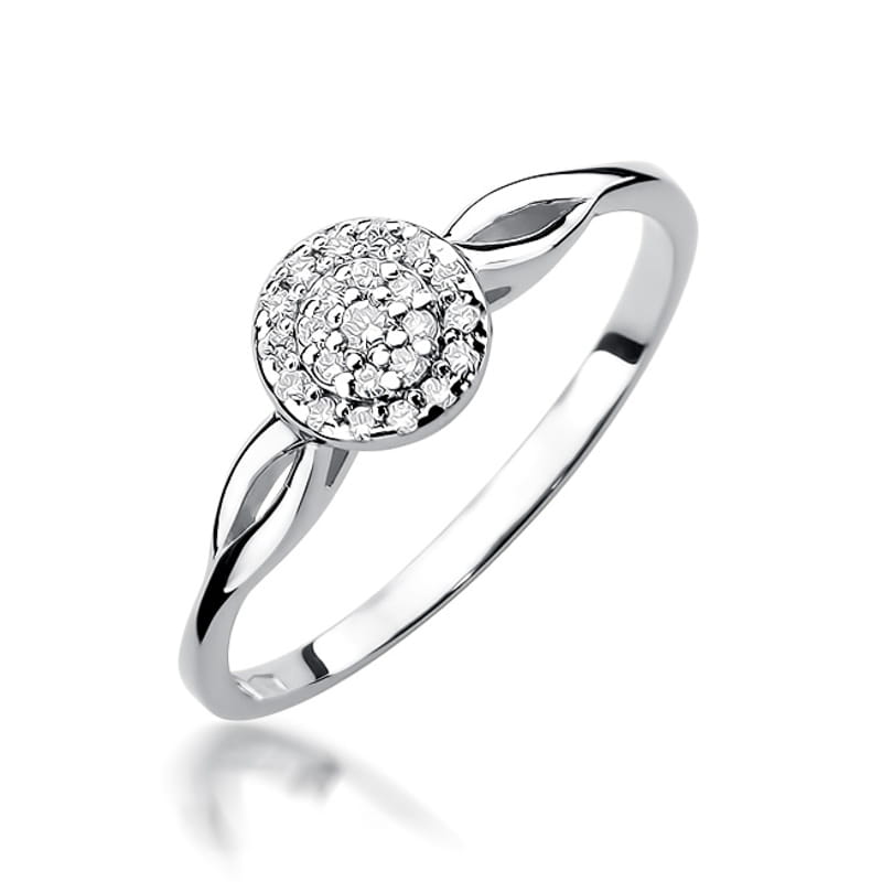Inel Aur 9K cu Diamante Naturale 0.13 ct