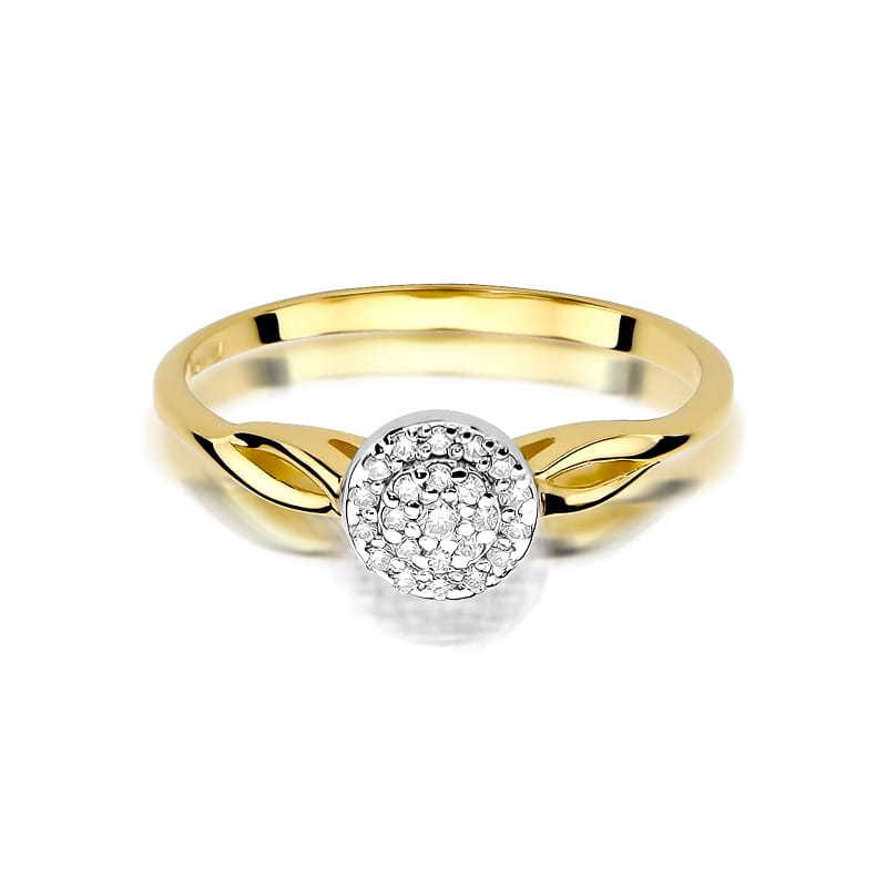 Inel Aur 9K cu Diamante Naturale 0.13 ct