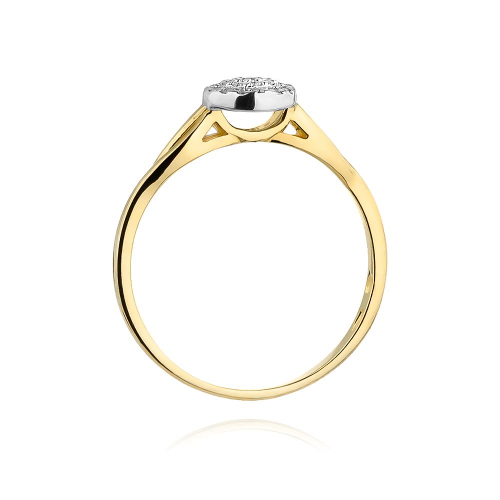 Inel Aur 9K cu Diamante Naturale 0.13 ct
