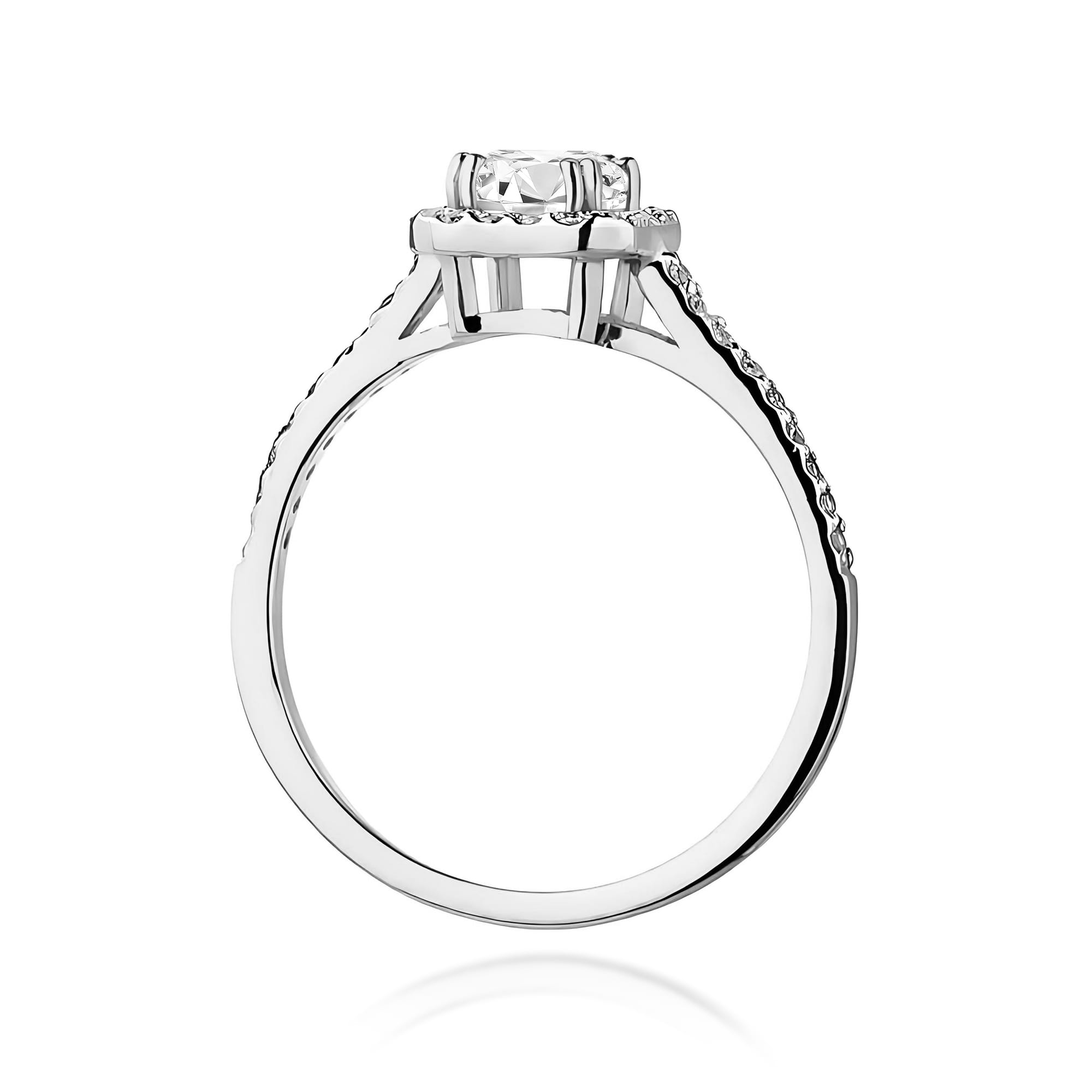Inel Aur 14K Diamant Cultivat în Laborator 0,60ct Emerald