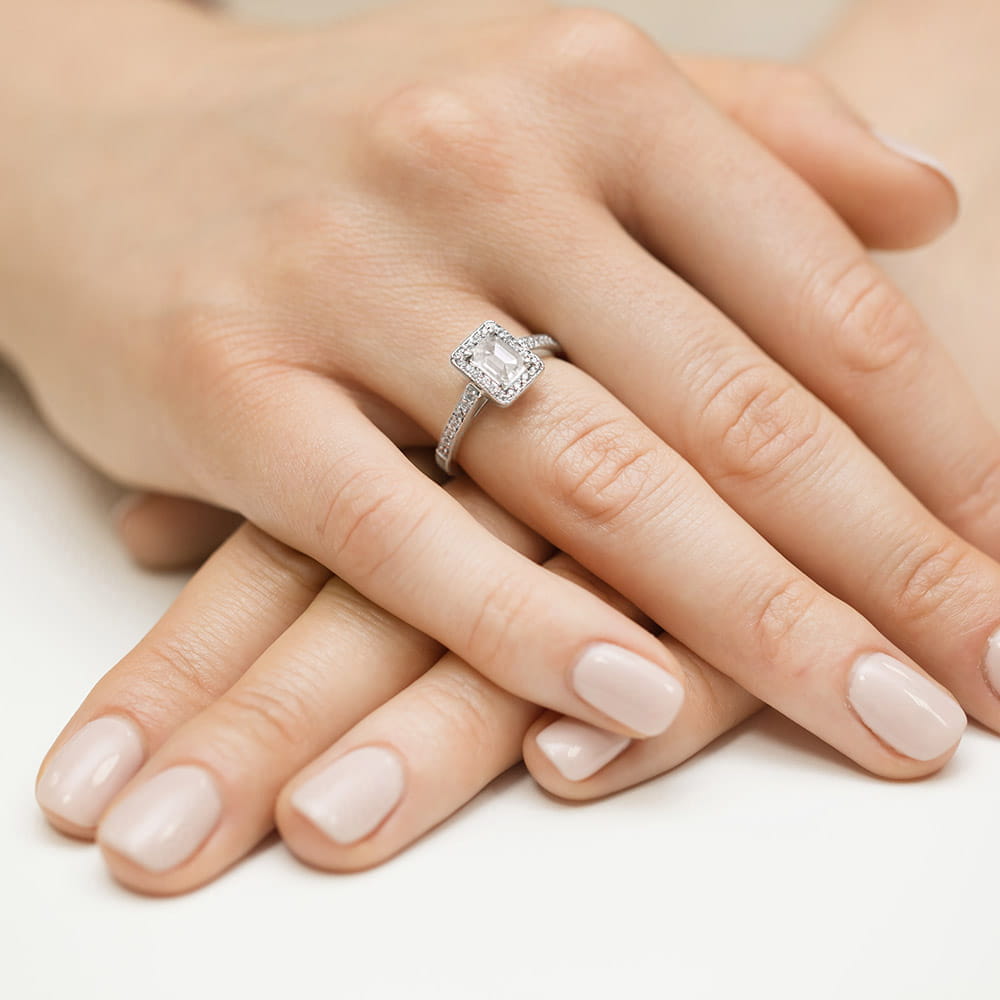 Inel Aur 9K cu Diamante de Laborator 0.82 ct