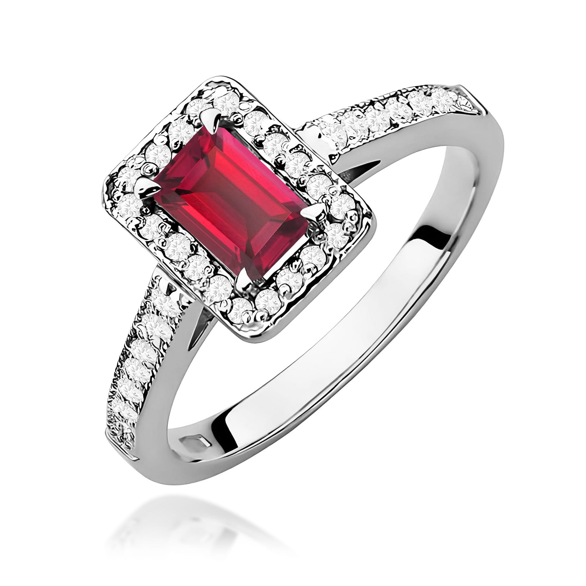 Inel Aur 9K cu Rubin 0.80 ct si Diamante Naturale 0.22 ct