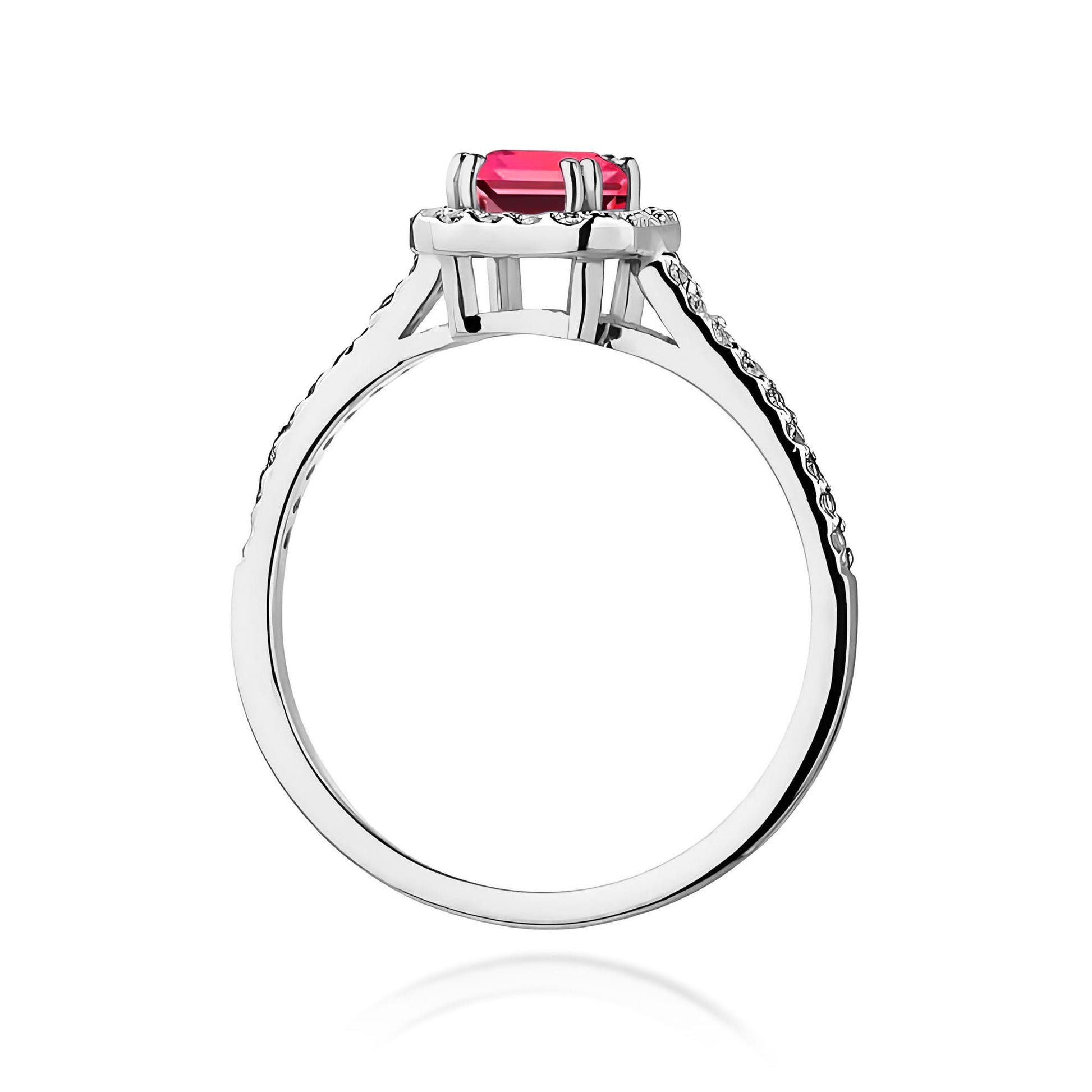 Inel Aur 9K cu Rubin 0.80 ct si Diamante Naturale 0.22 ct