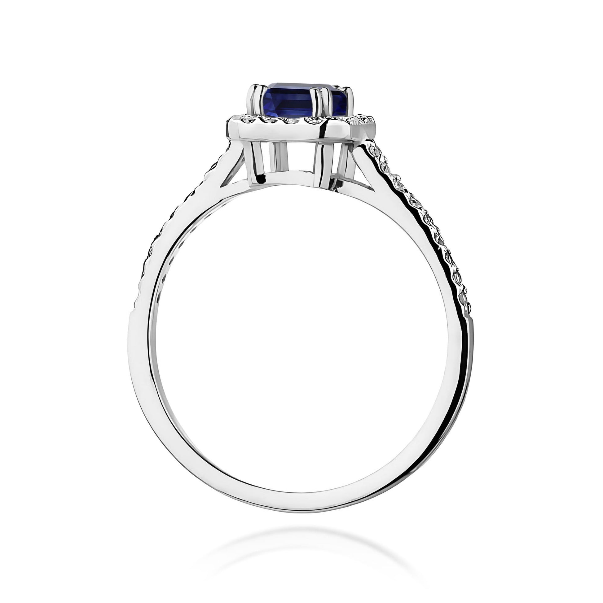 Inel Aur 9K cu Safir 0.60 ct si Diamante Naturale 0.22 ct