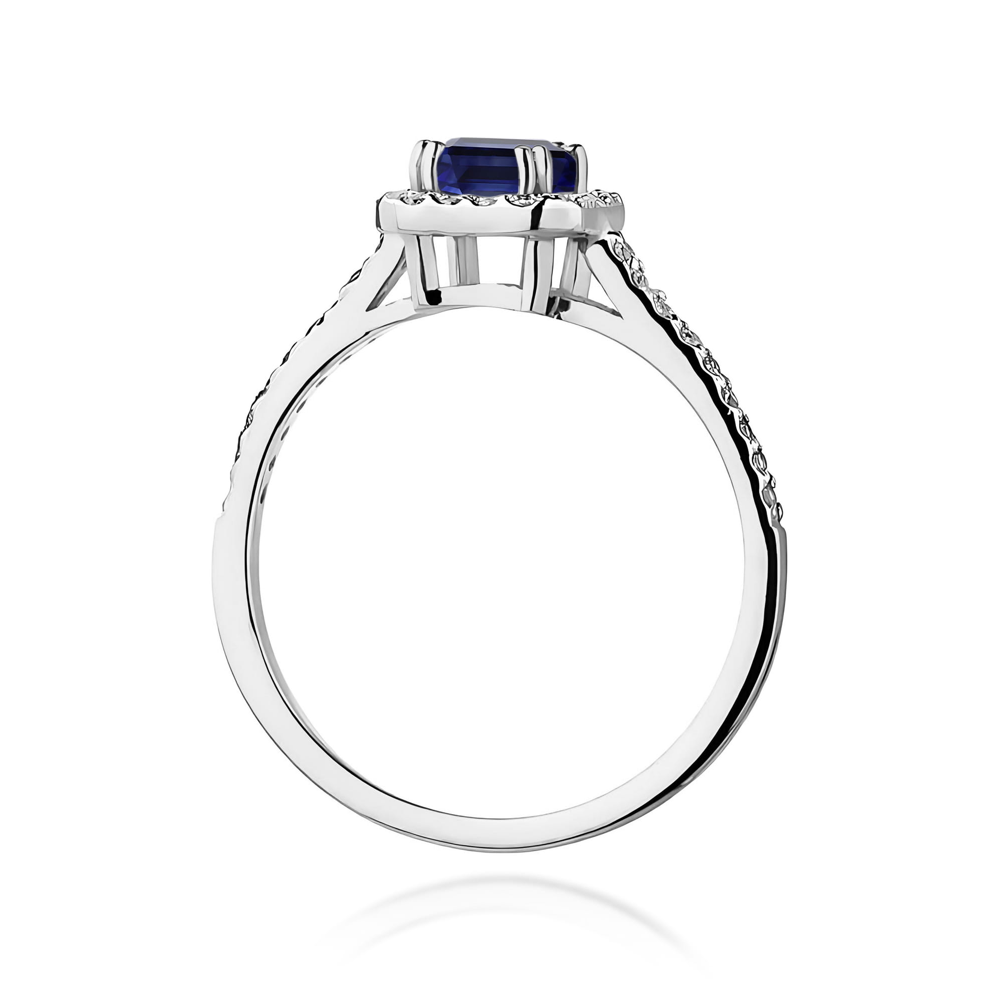 Inel Aur 9K cu Safir 0.60 ct si Diamante Naturale 0.22 ct