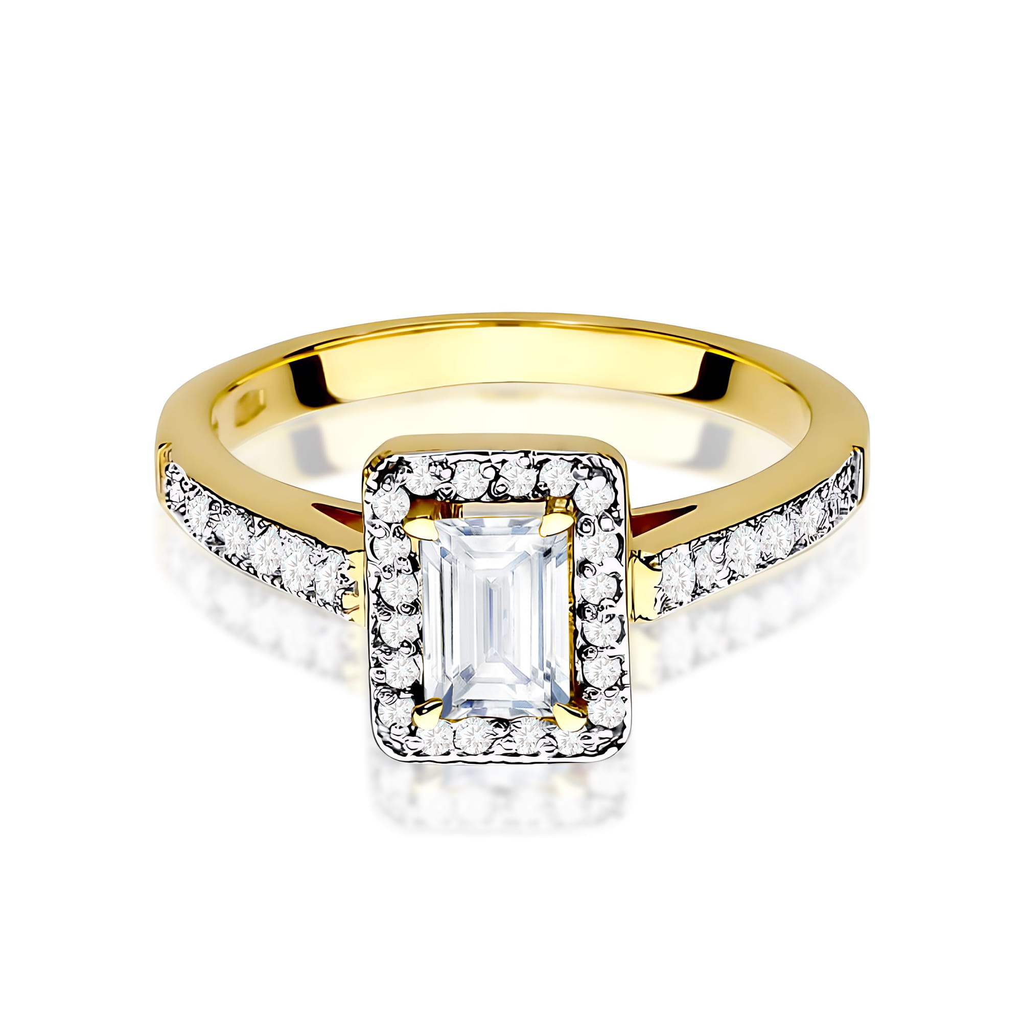 Inel Aur 9K cu Diamante de Laborator 0.82 ct