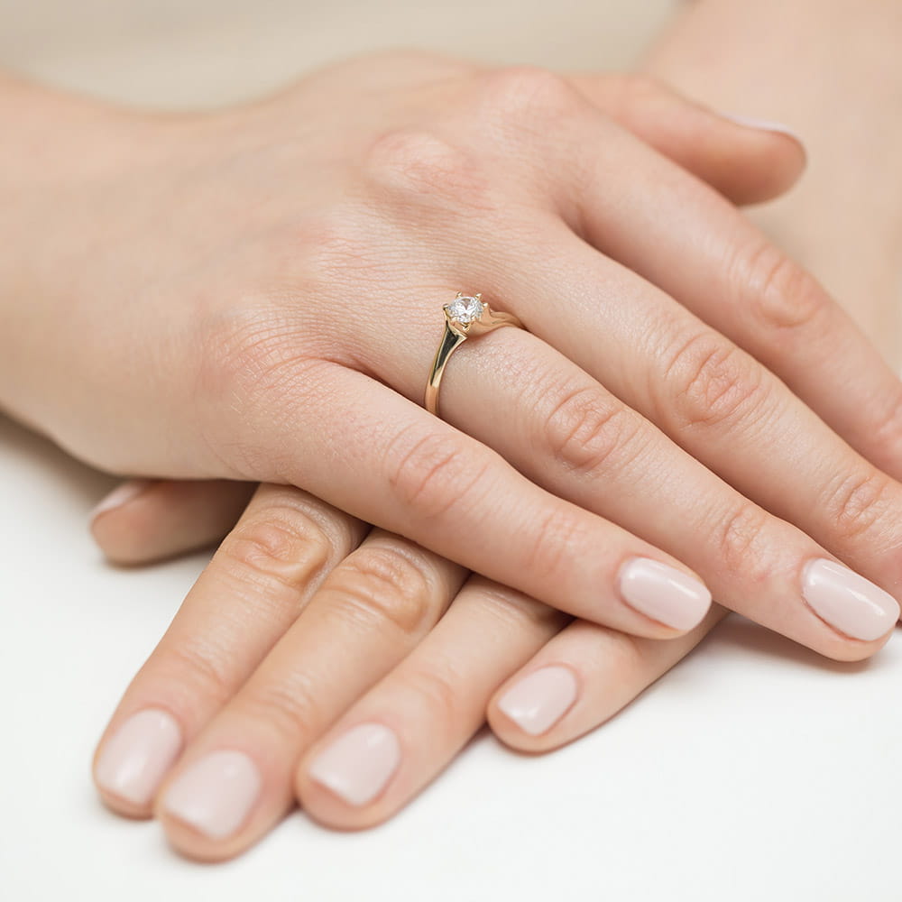 Inel Aur 9K cu Diamant Natural 0.50 ct