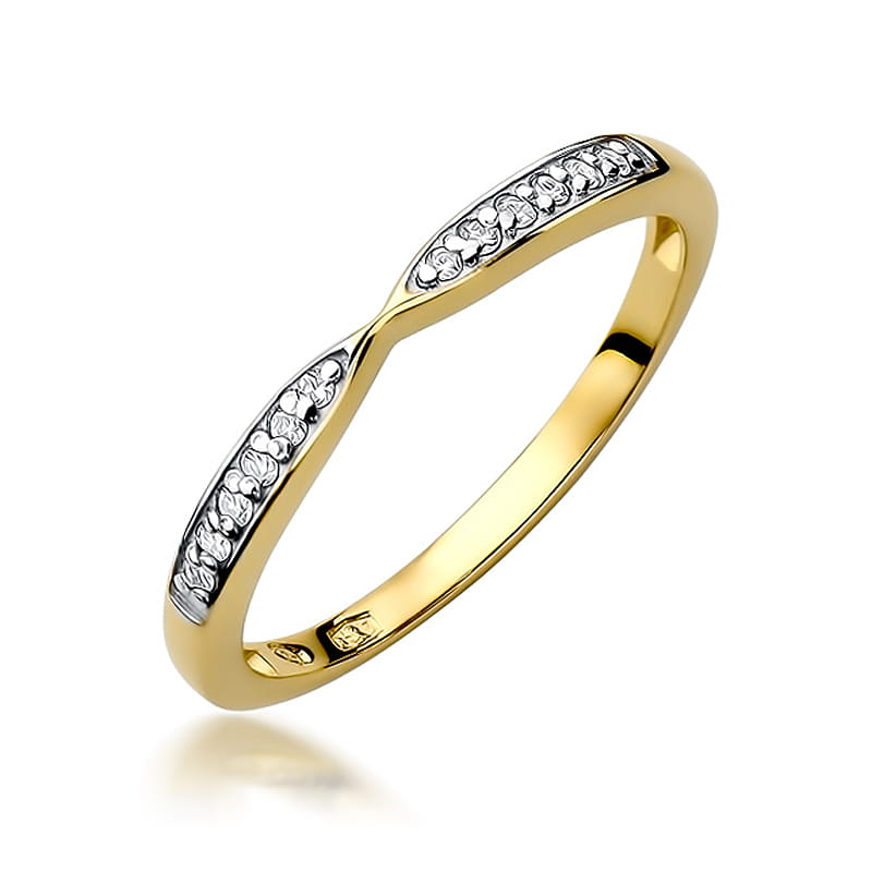 Inel Aur 9K cu Diamante Naturale 0.10 ct