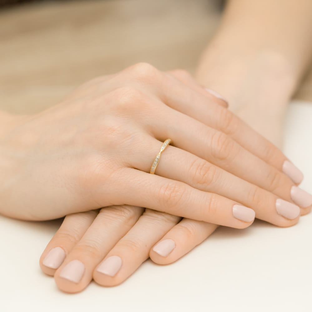 Inel Aur 9K cu Diamante Naturale 0.10 ct