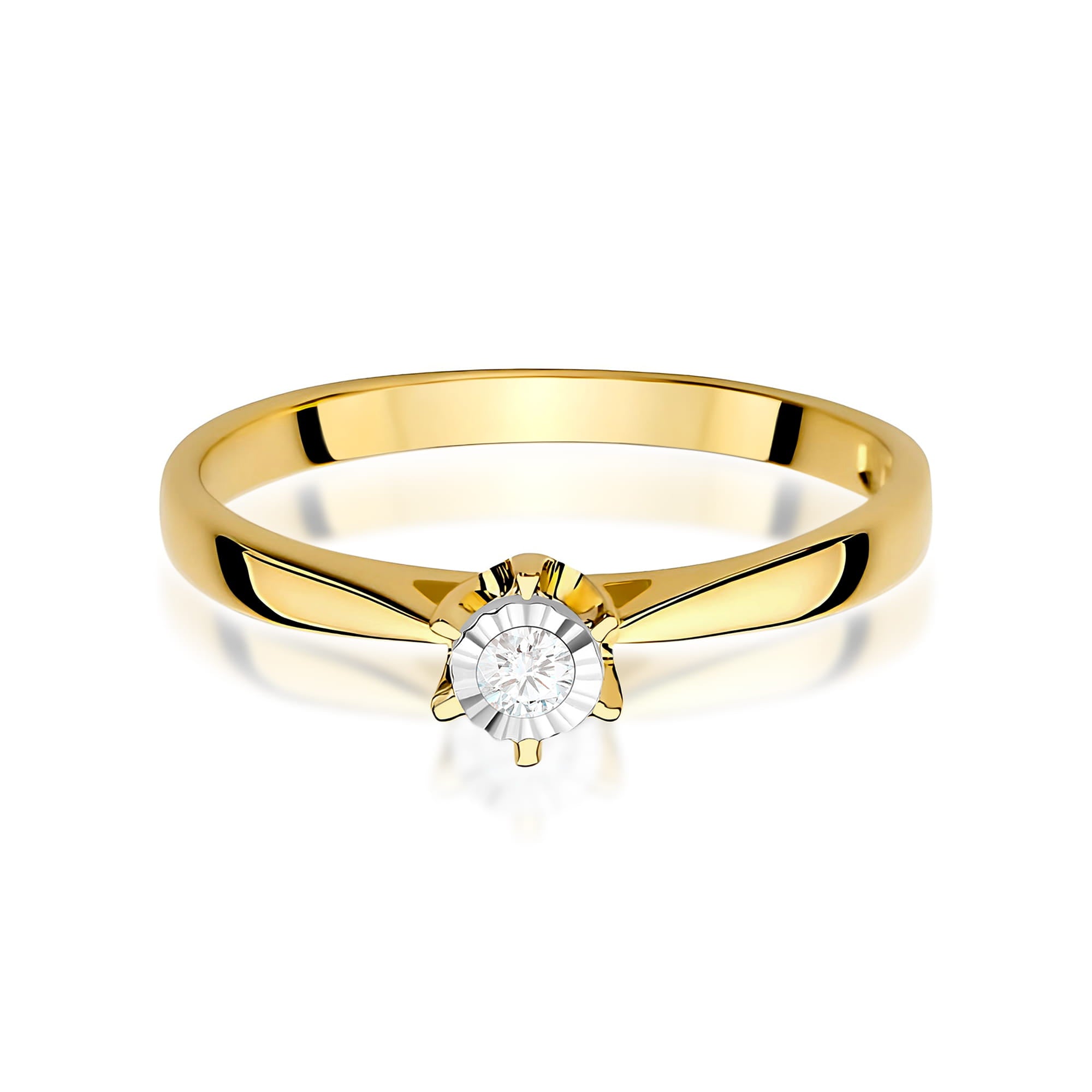 Inel Aur 9K cu Diamant Natural 0.05 ct