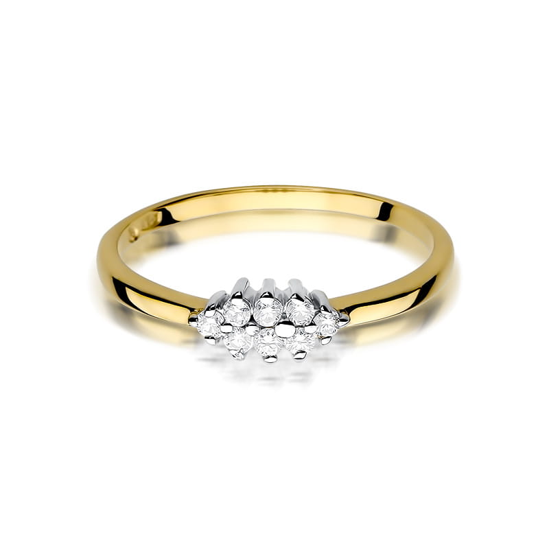 Inel Aur 9K cu Diamante Naturale 0.12 ct