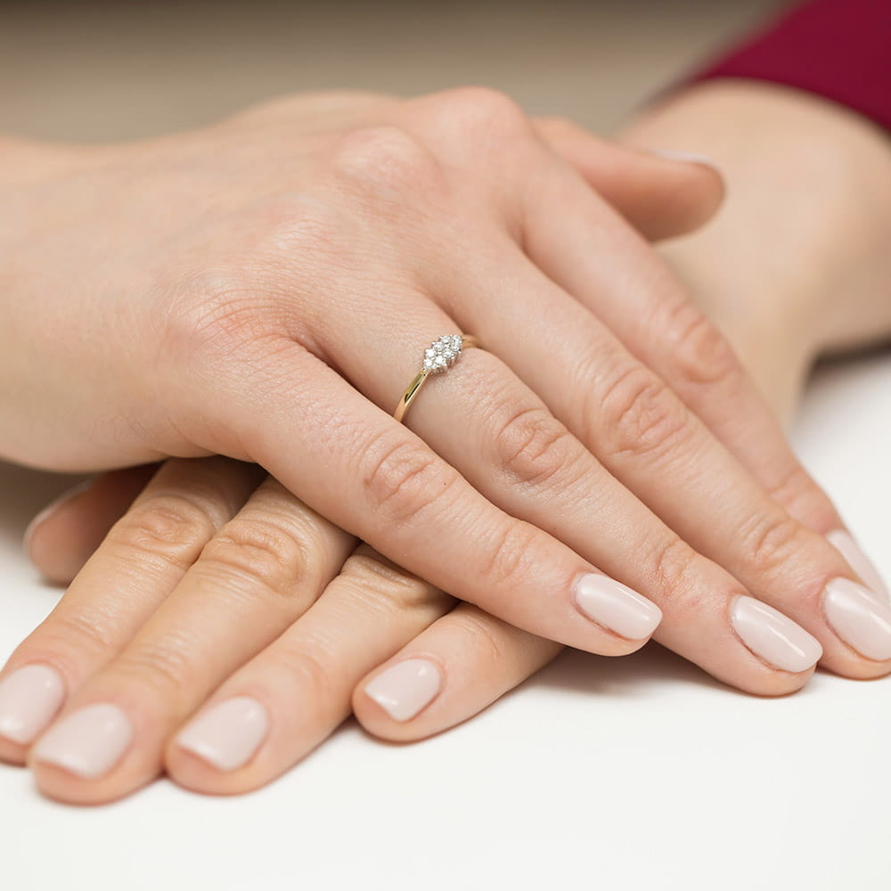 Inel Aur 9K cu Diamante Naturale 0.12 ct
