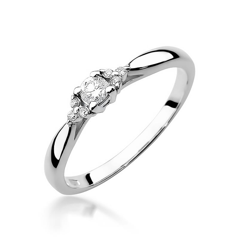 Inel Aur 9K cu Diamante Naturale 0.13 ct