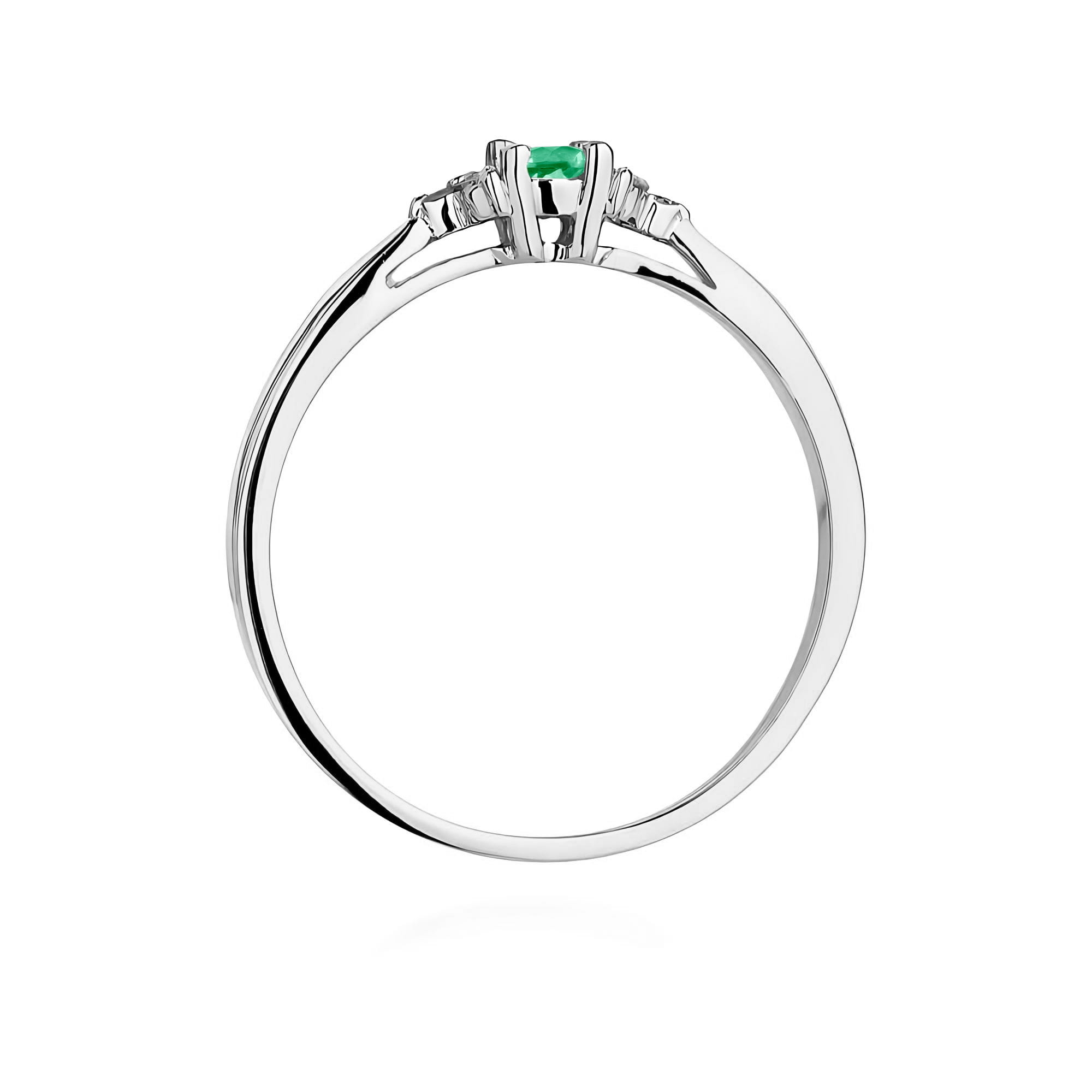 Inel Aur 9K cu Smarald 0.15 ct si Diamante Naturale 0.03 ct