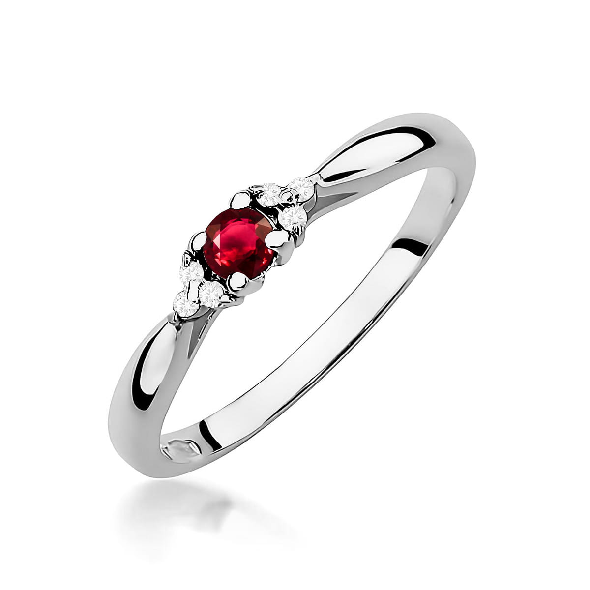 Inel Aur 9K cu Rubin 0.15 ct si Diamante Naturale 0.03 ct