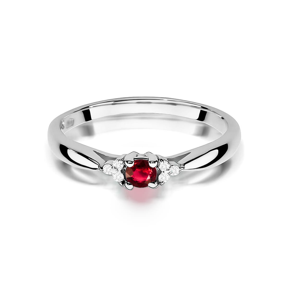 Inel Aur 9K cu Rubin 0.15 ct si Diamante Naturale 0.03 ct