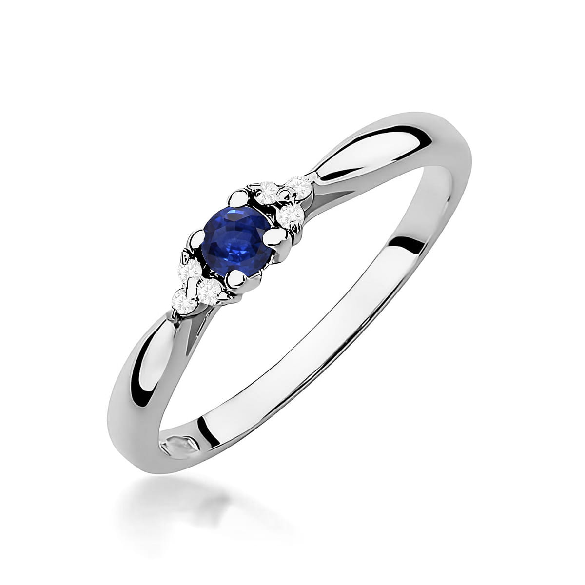 Inel Aur 9K cu Safir 0.15 ct si Diamante Naturale 0.03 ct