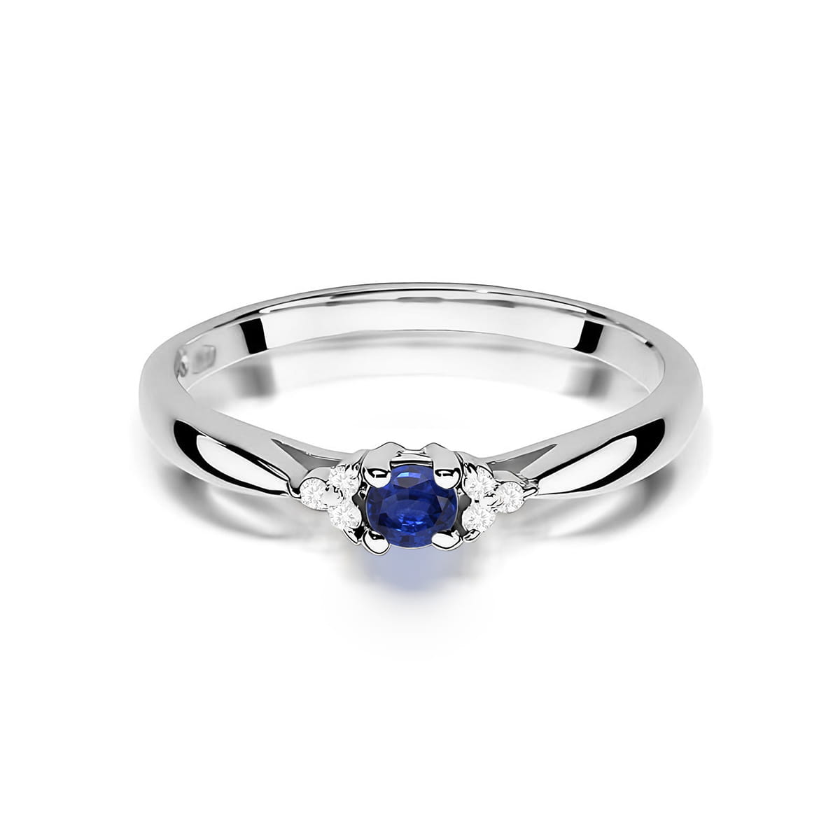 Inel Aur 9K cu Safir 0.15 ct si Diamante Naturale 0.03 ct