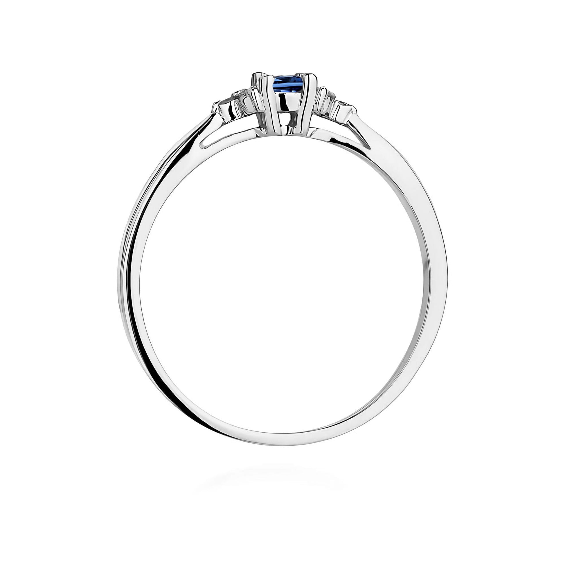 Inel Aur 9K cu Safir 0.15 ct si Diamante Naturale 0.03 ct