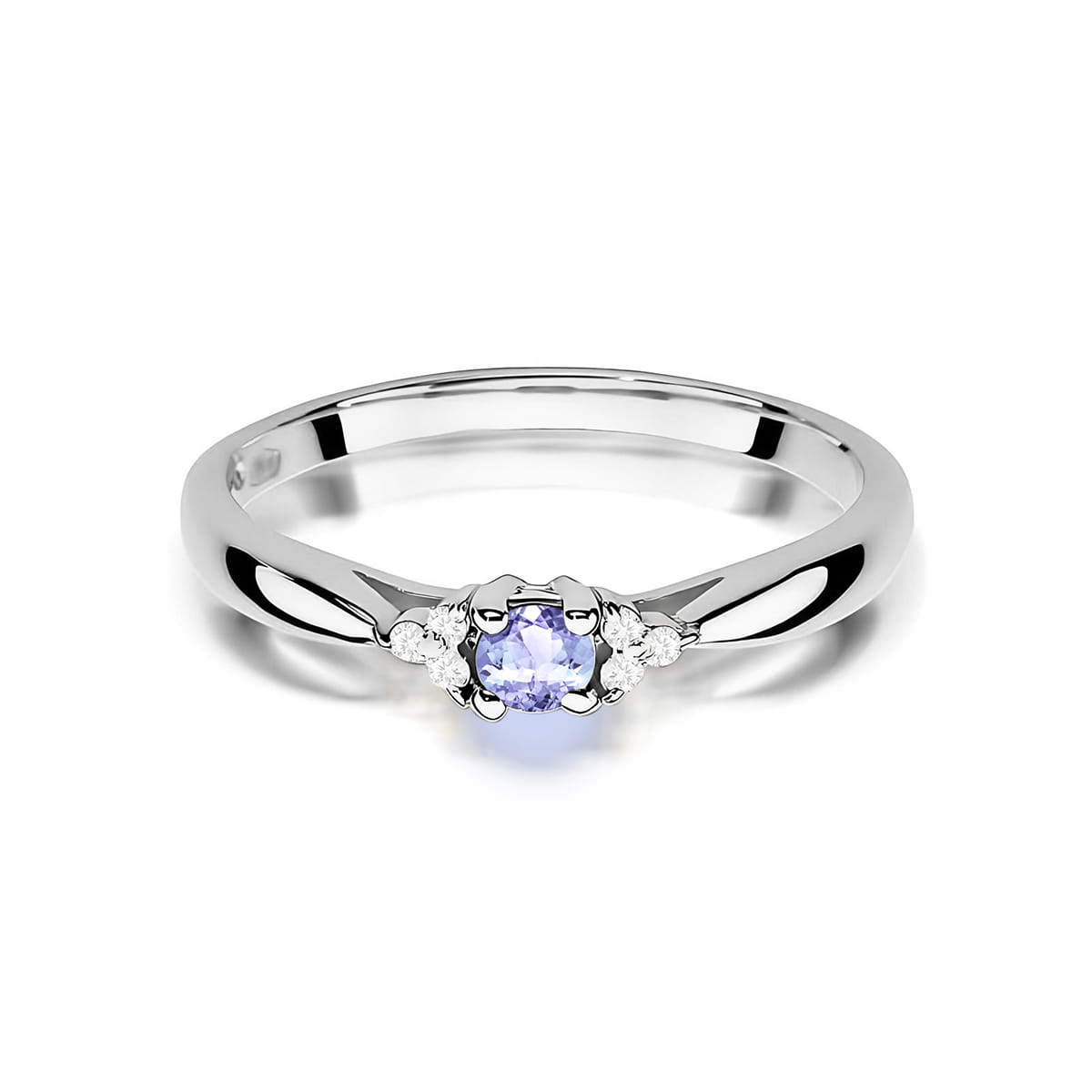 Inel Aur 9K cu Tanzanit 0.15 ct si Diamante Naturale 0.03 ct
