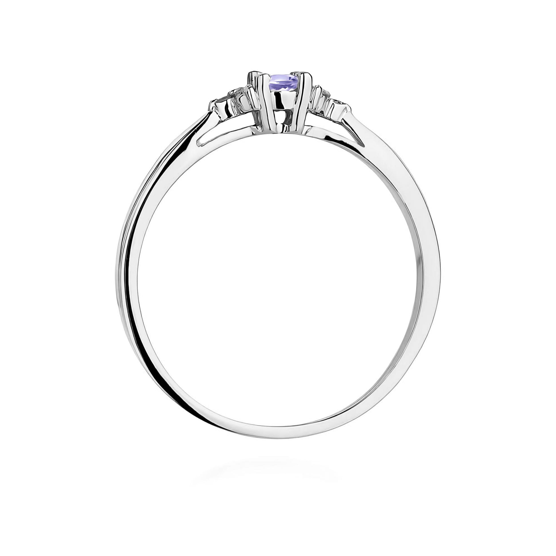Inel Aur 9K cu Tanzanit 0.15 ct si Diamante Naturale 0.03 ct
