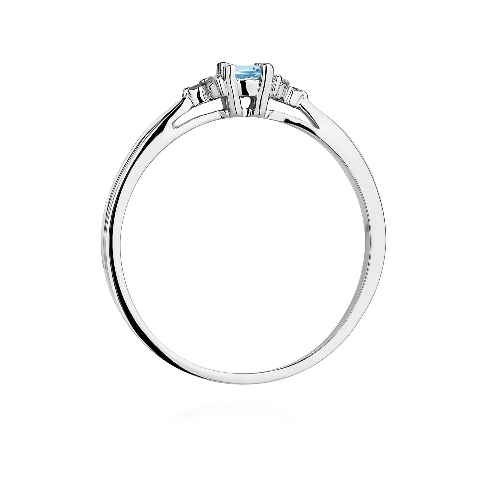 Inel Aur 9K cu Topaz Swiss 0.15 ct si Diamante Naturale 0.03 ct