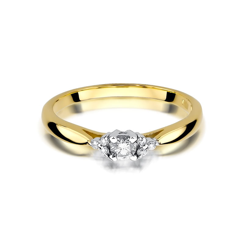 Inel Aur 9K cu Diamante Naturale 0.13 ct