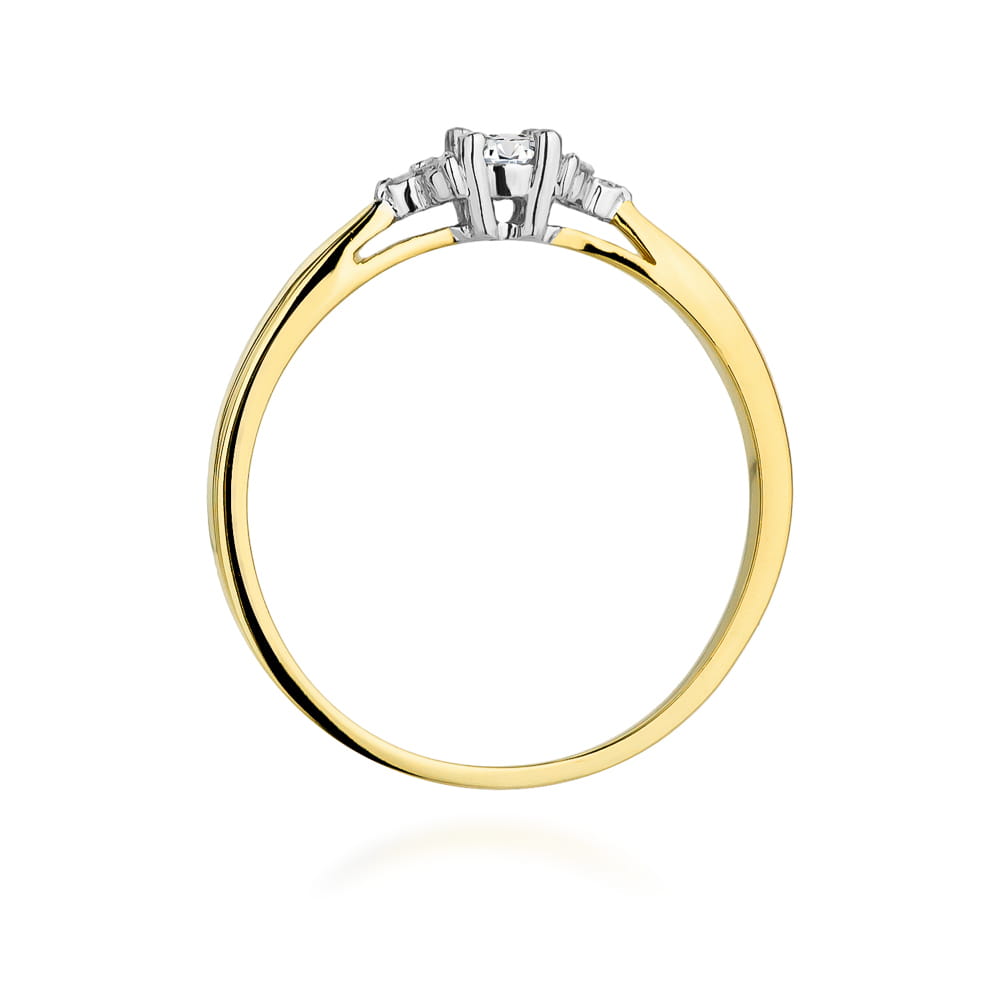 Inel Aur 9K cu Diamante Naturale 0.13 ct