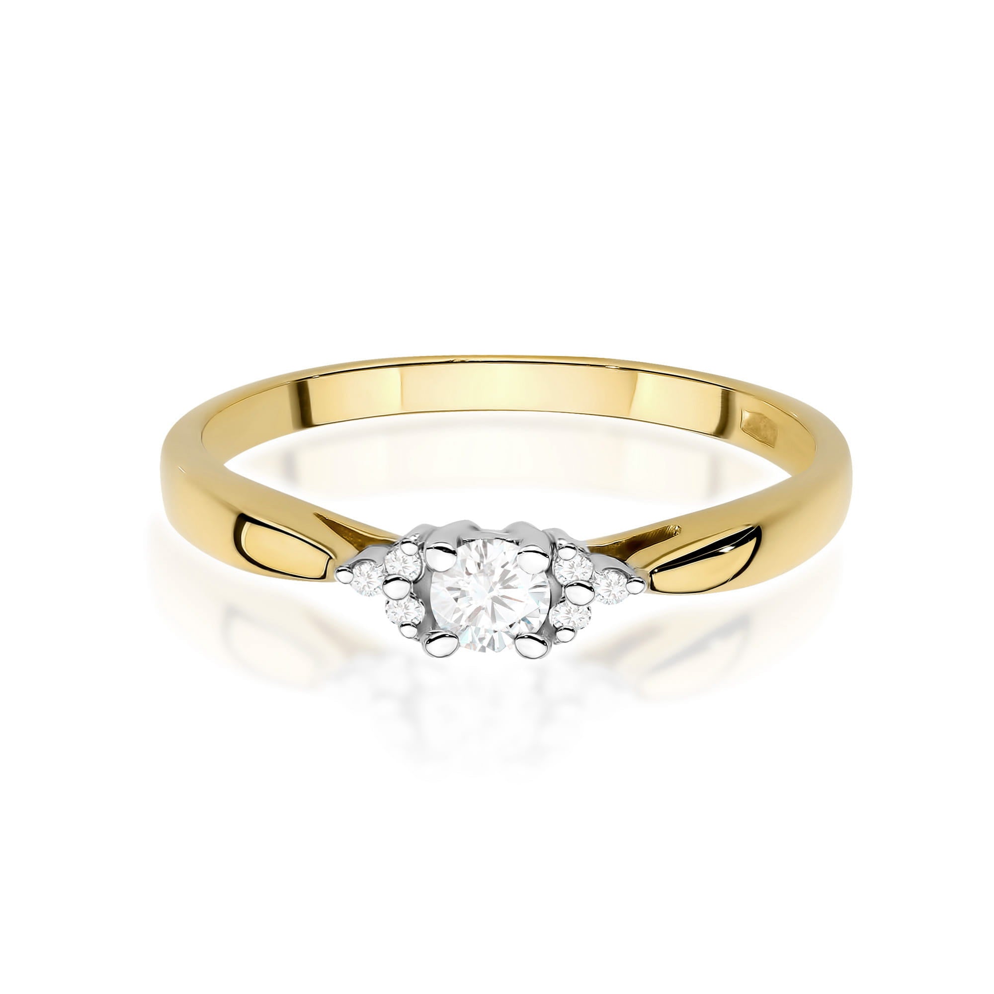 Inel Aur 9K cu Diamante de Laborator 0.13 ct