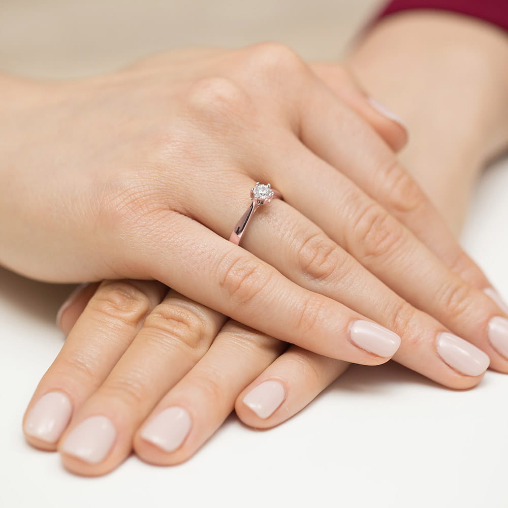Inel Aur 14K W0429 Diamant Cultivat 0.20ct