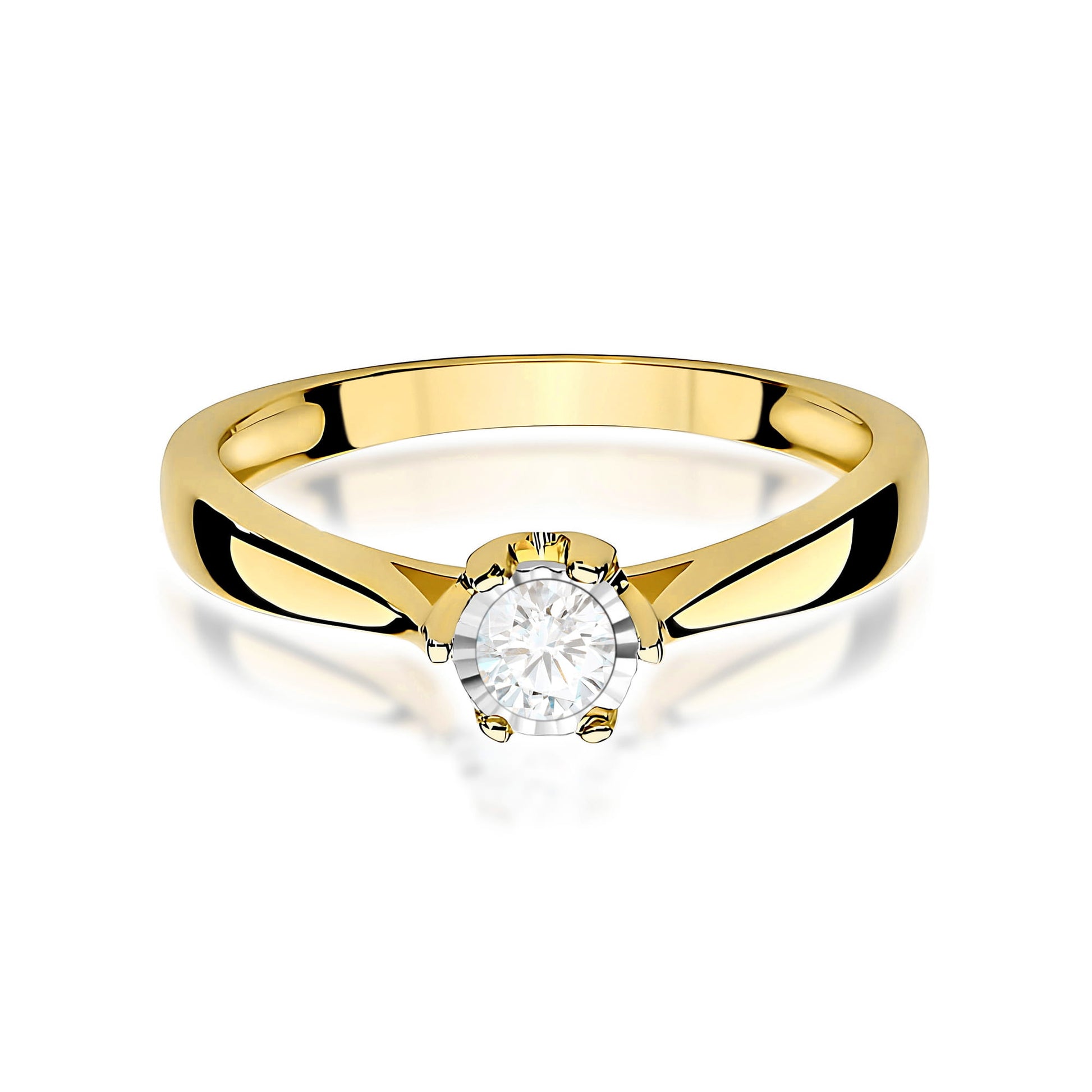 Inel Aur 9K cu Diamant Natural 0.20 ct