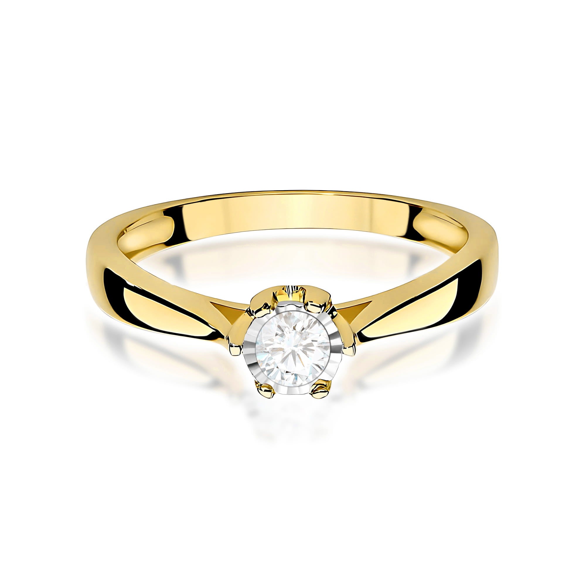 Inel Aur 9K cu Diamant Natural 0.20 ct
