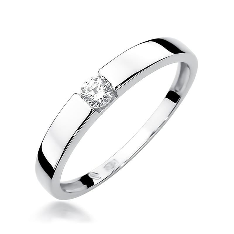 Inel Aur 9K cu Diamant Natural 0.12 ct