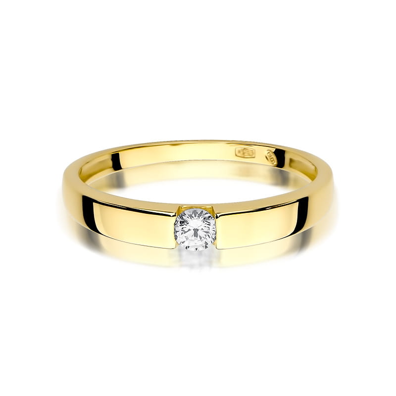 Inel Aur 9K cu Diamant Natural 0.12 ct