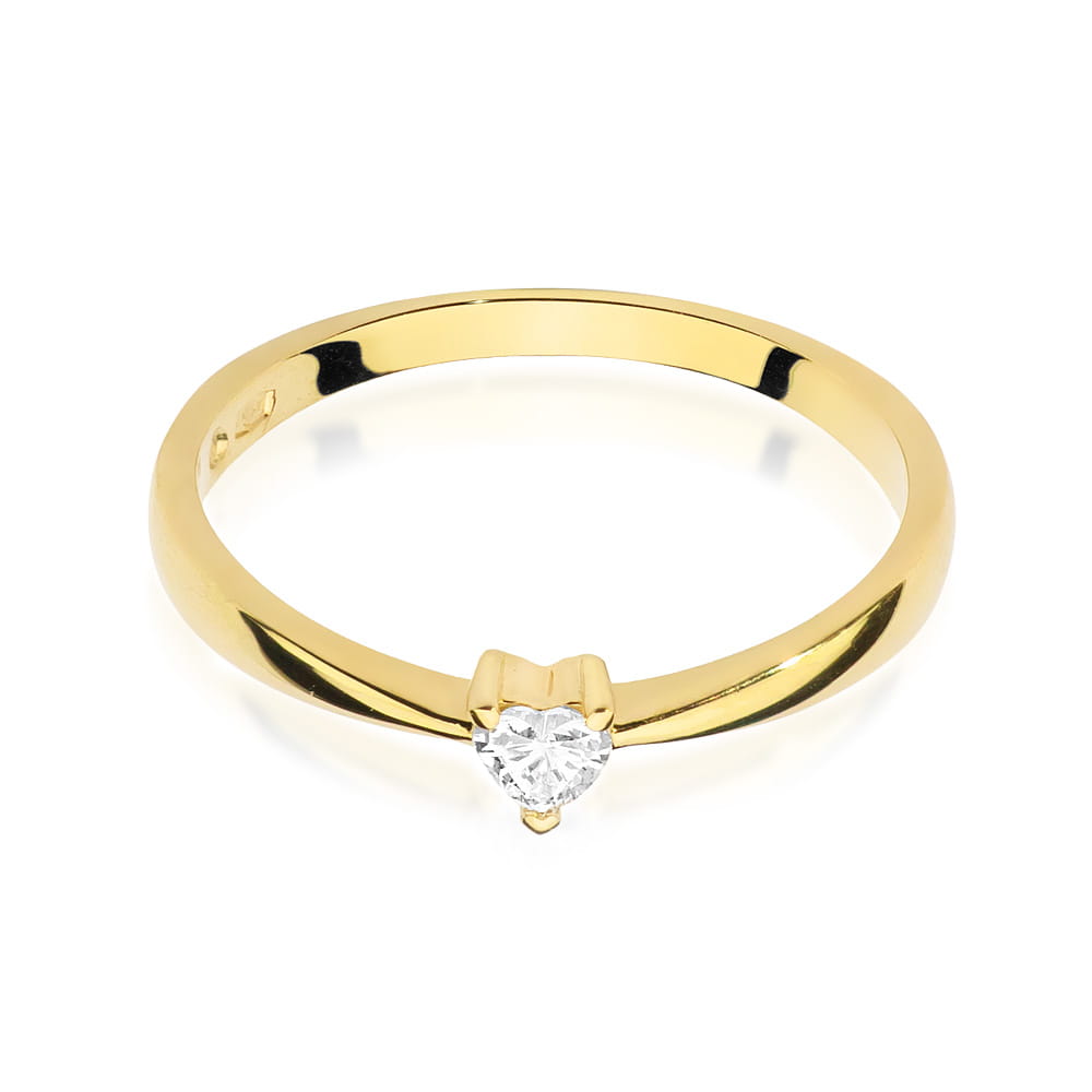 Inel Aur 9K cu Diamant Natural 0.10 ct