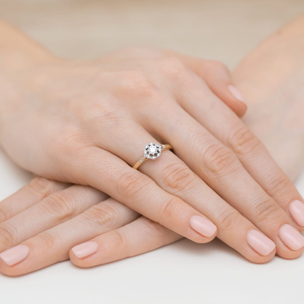 Inel Aur 9K cu Diamante Naturale 0.28 ct