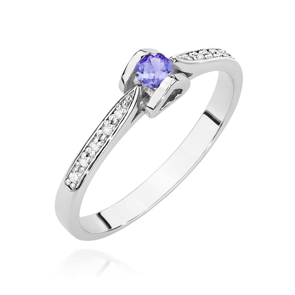 Inel Aur 14K W0435 Tanzanit 0.15ct Diamante 0.05ct