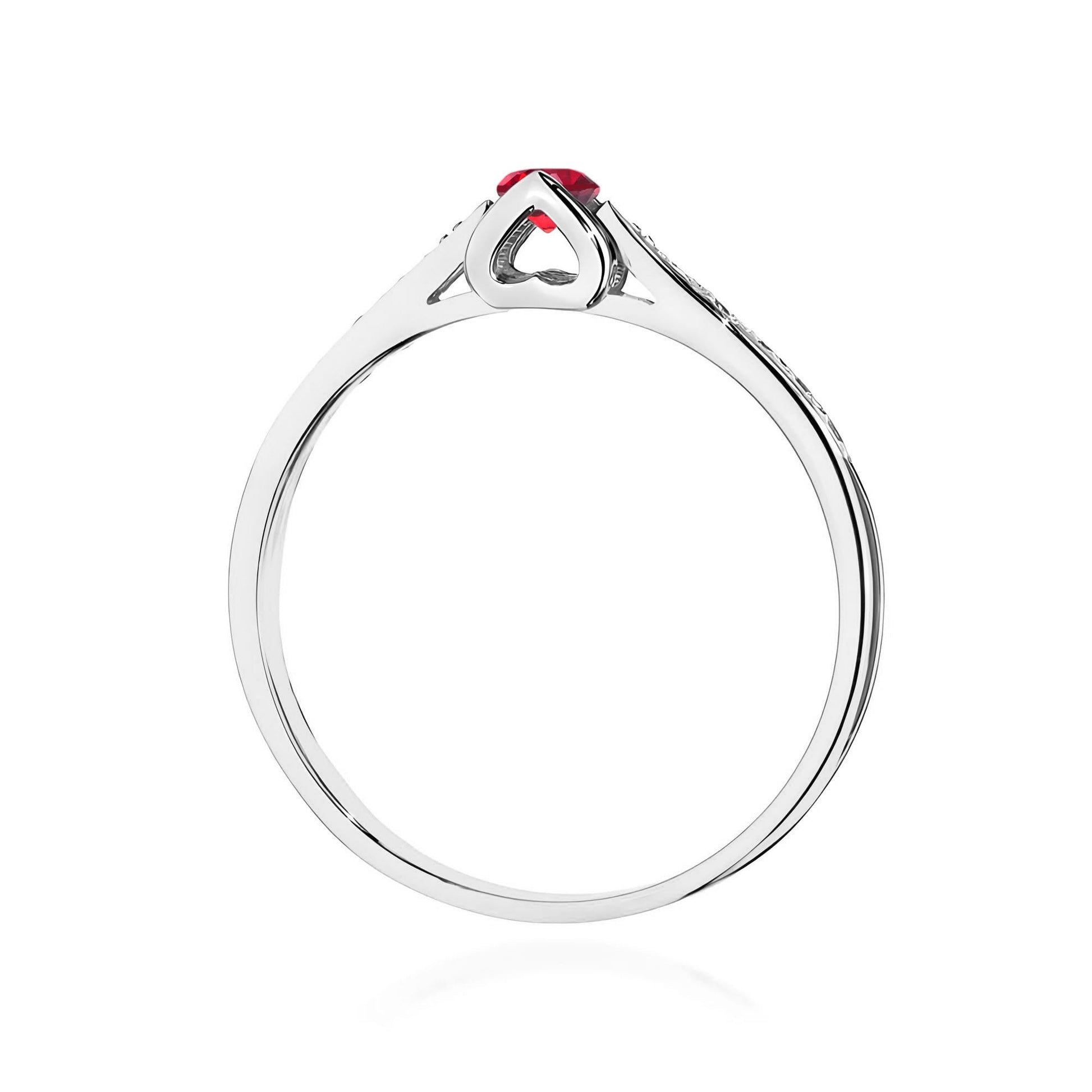 Inel Aur 9K cu Rubin 0.15 ct si Diamante Naturale 0.05 ct