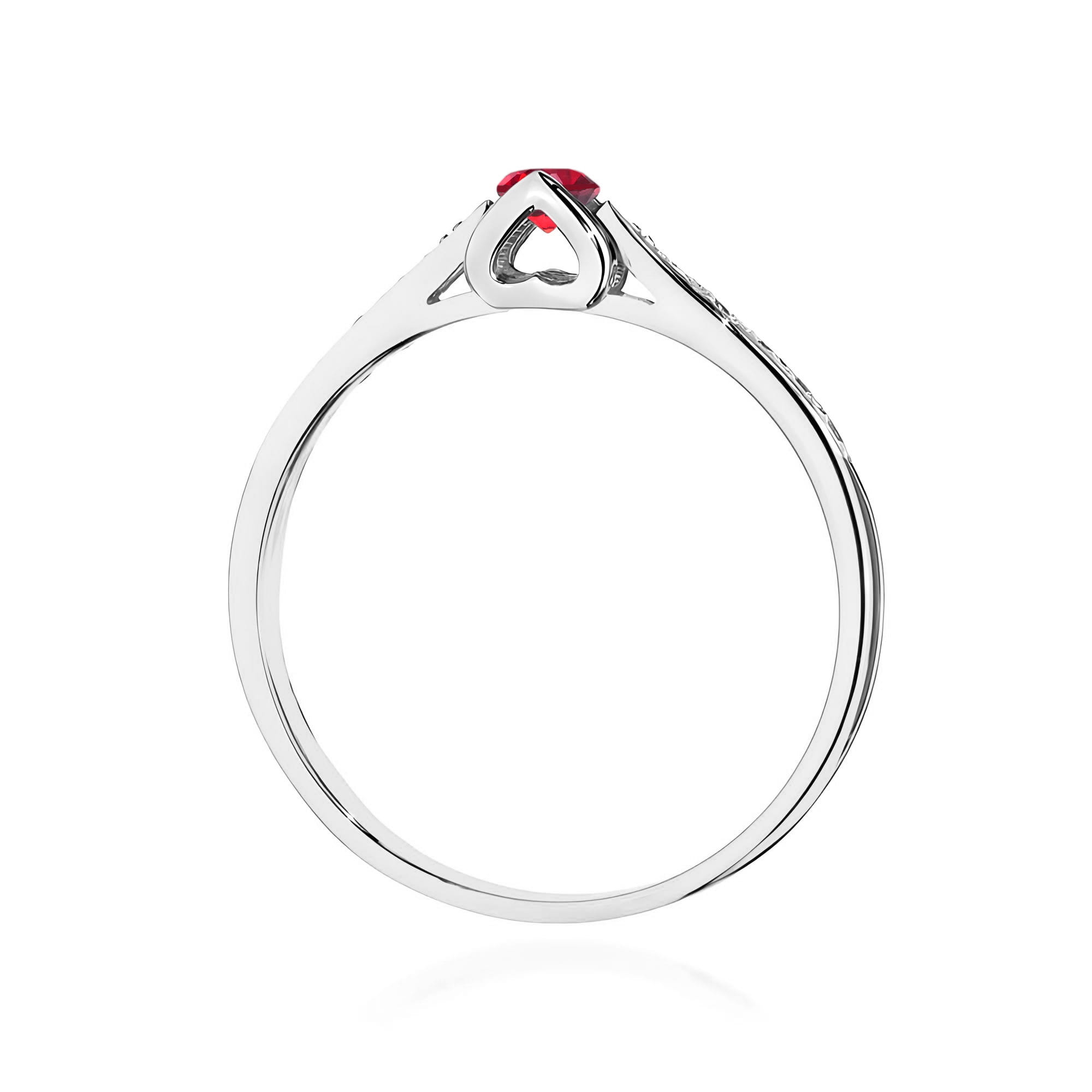 Inel Aur 9K cu Rubin 0.15 ct si Diamante Naturale 0.05 ct