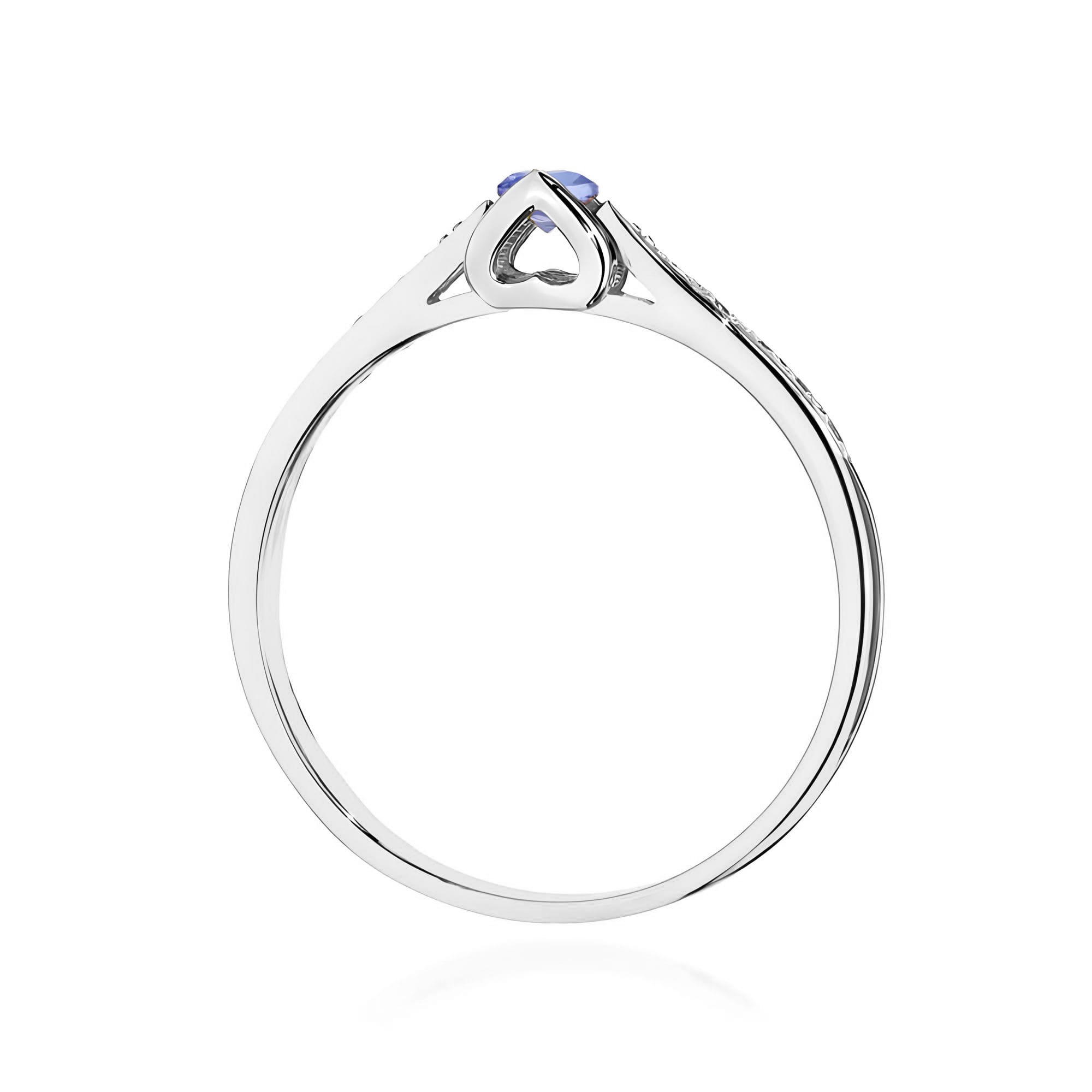 Inel Aur 9K cu Tanzanit 0.15 ct si Diamante Naturale 0.05 ct
