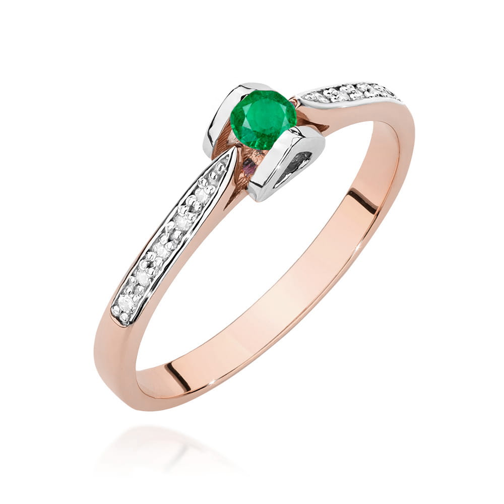 Inel Aur 14K W0435 Smarald 0.15ct
