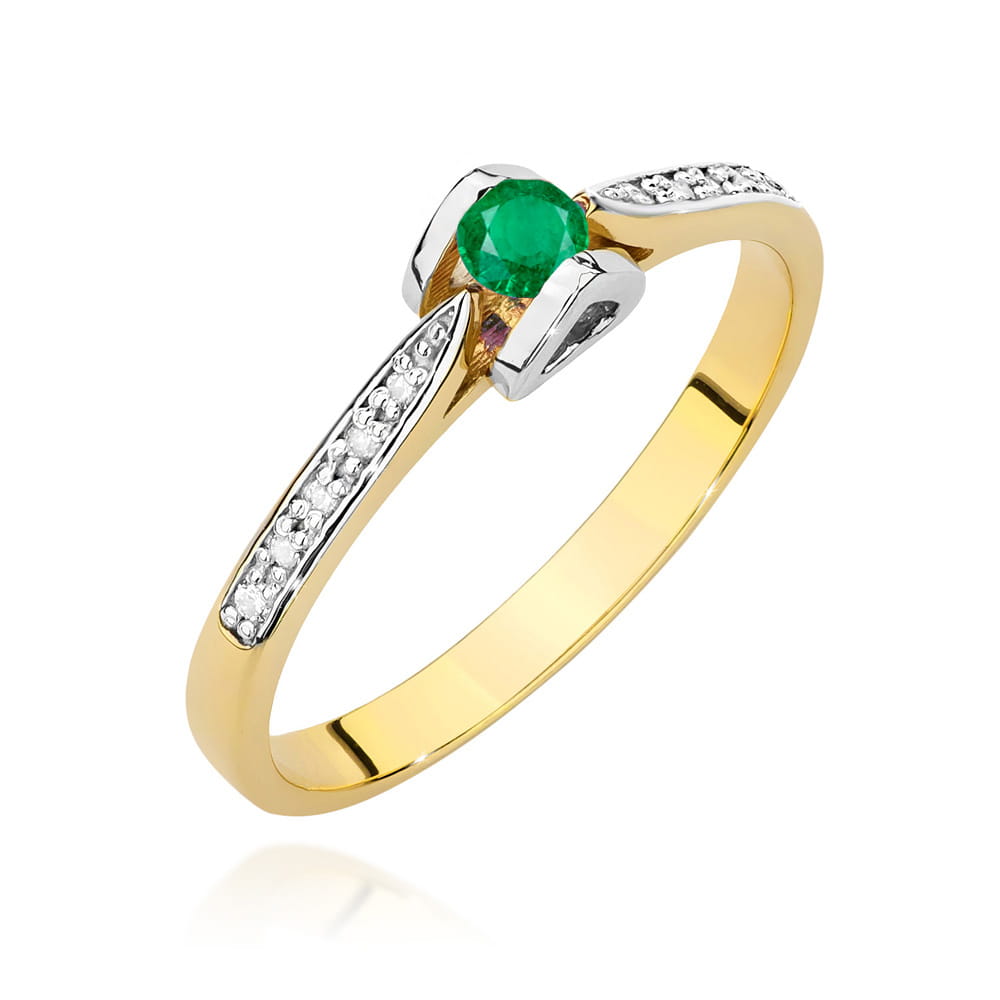 Inel Aur 14K W0435 Smarald 0.15ct