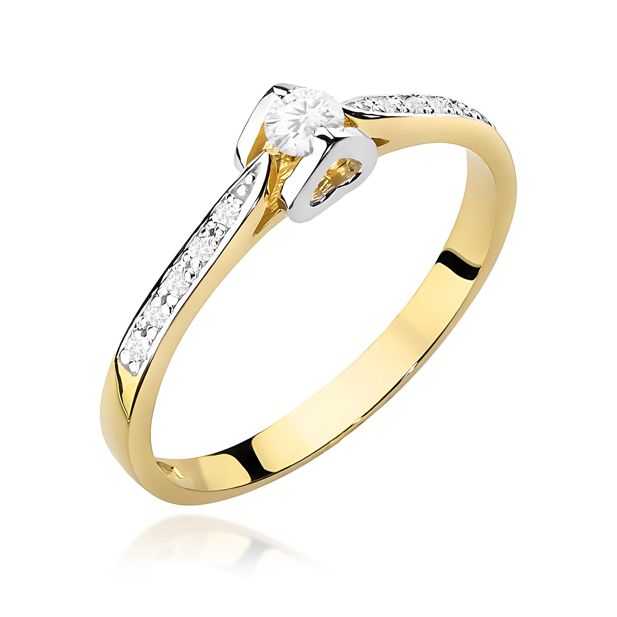 Inel Aur 9K cu Diamante de Laborator 0.15 ct