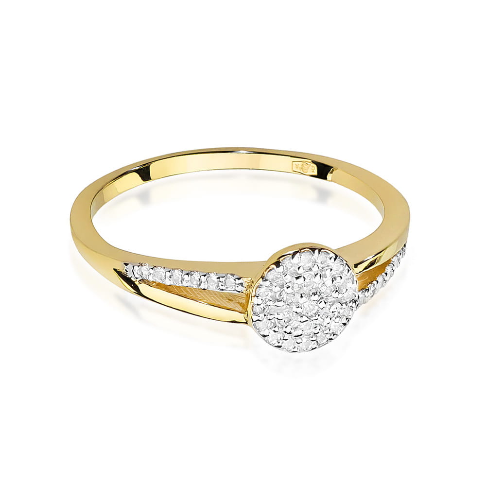 Inel Aur 9K cu Diamante Naturale 0.18 ct