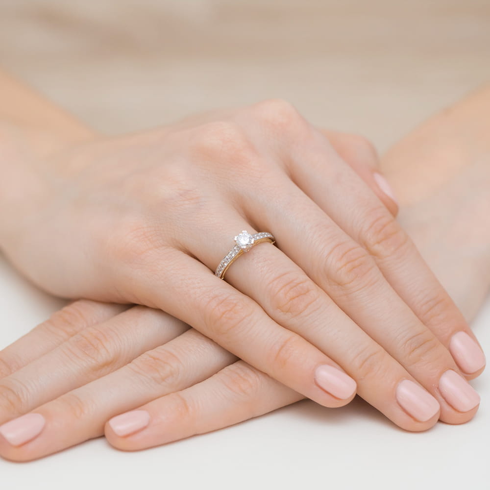 Inel Aur 9K cu Diamante Naturale 0.56 ct