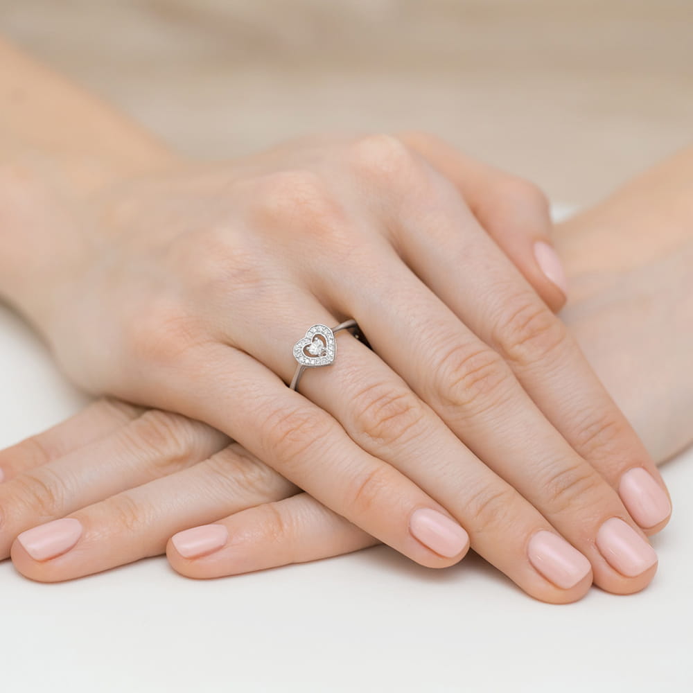 Inel Aur 9K cu Diamante Naturale 0.19 ct