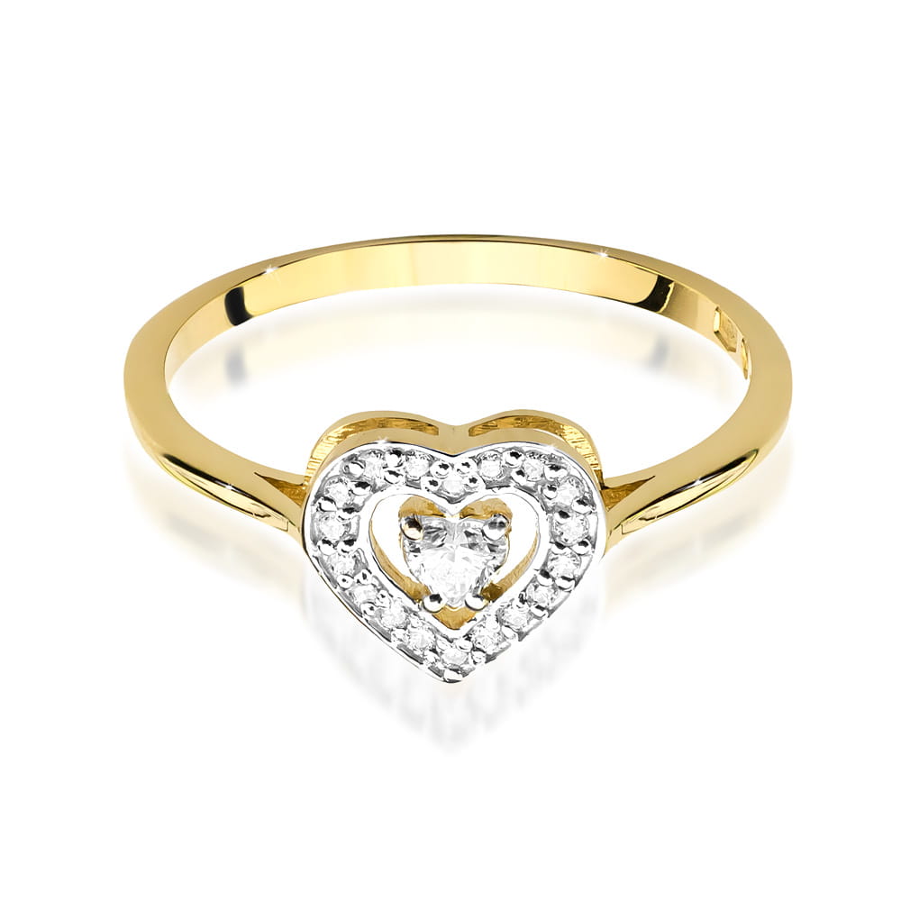 Inel Aur 9K cu Diamante Naturale 0.19 ct