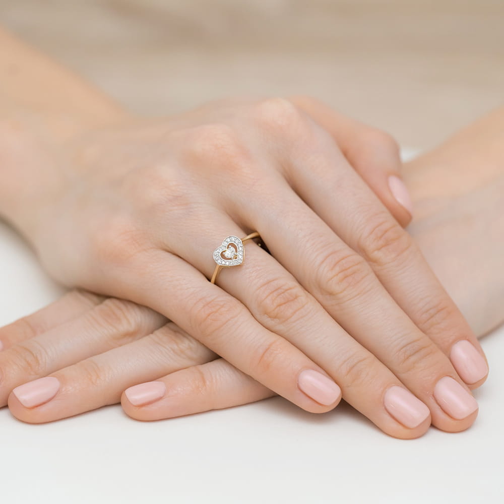 Inel Aur 9K cu Diamante Naturale 0.19 ct