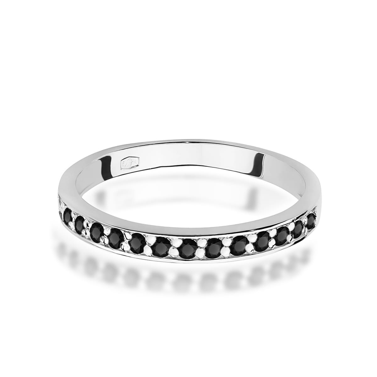 Inel Aur 9K cu Diamante Naturale Negre 0.20 ct